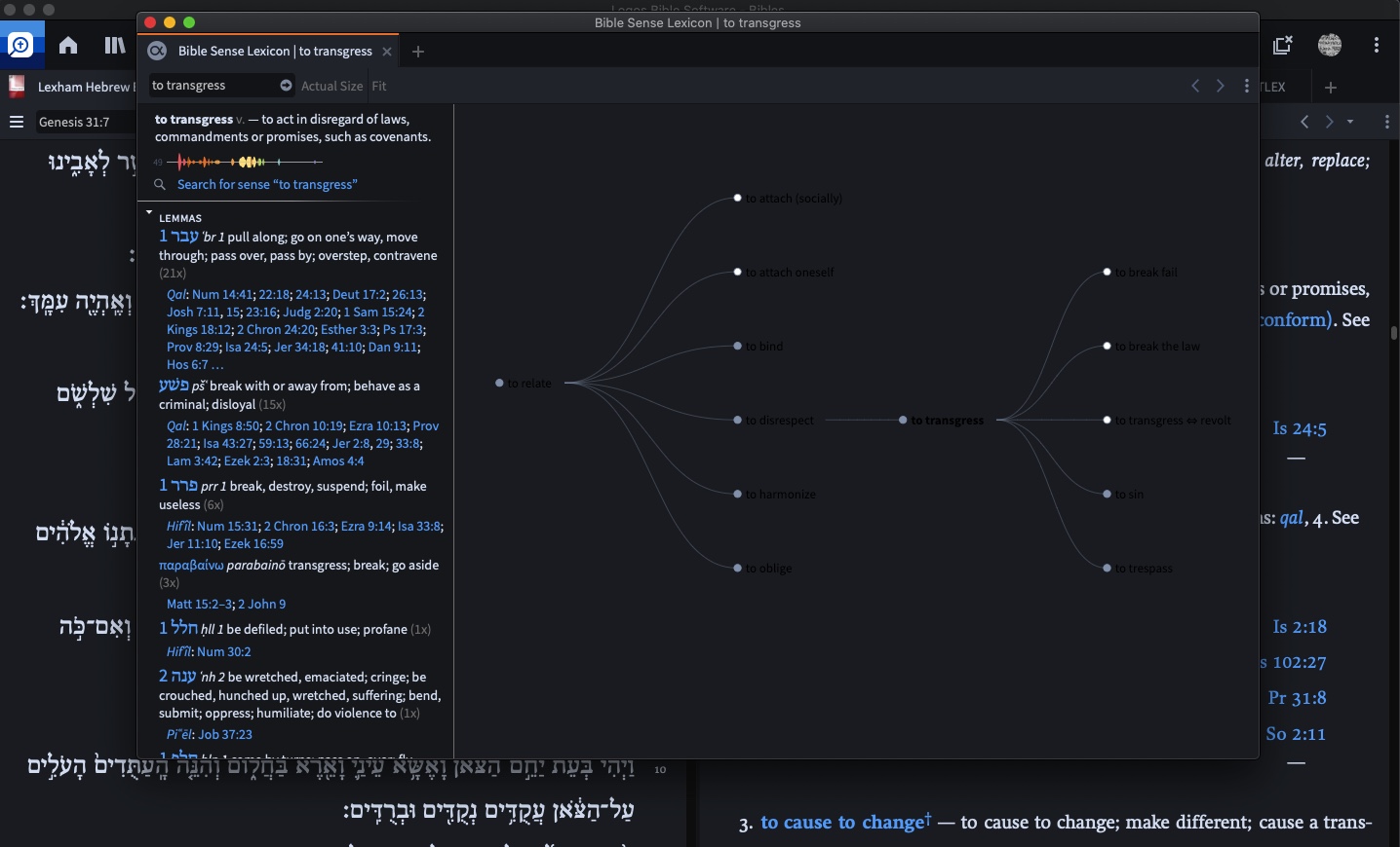 Jumping from Research Lexicon to Bible Sense Lexicon