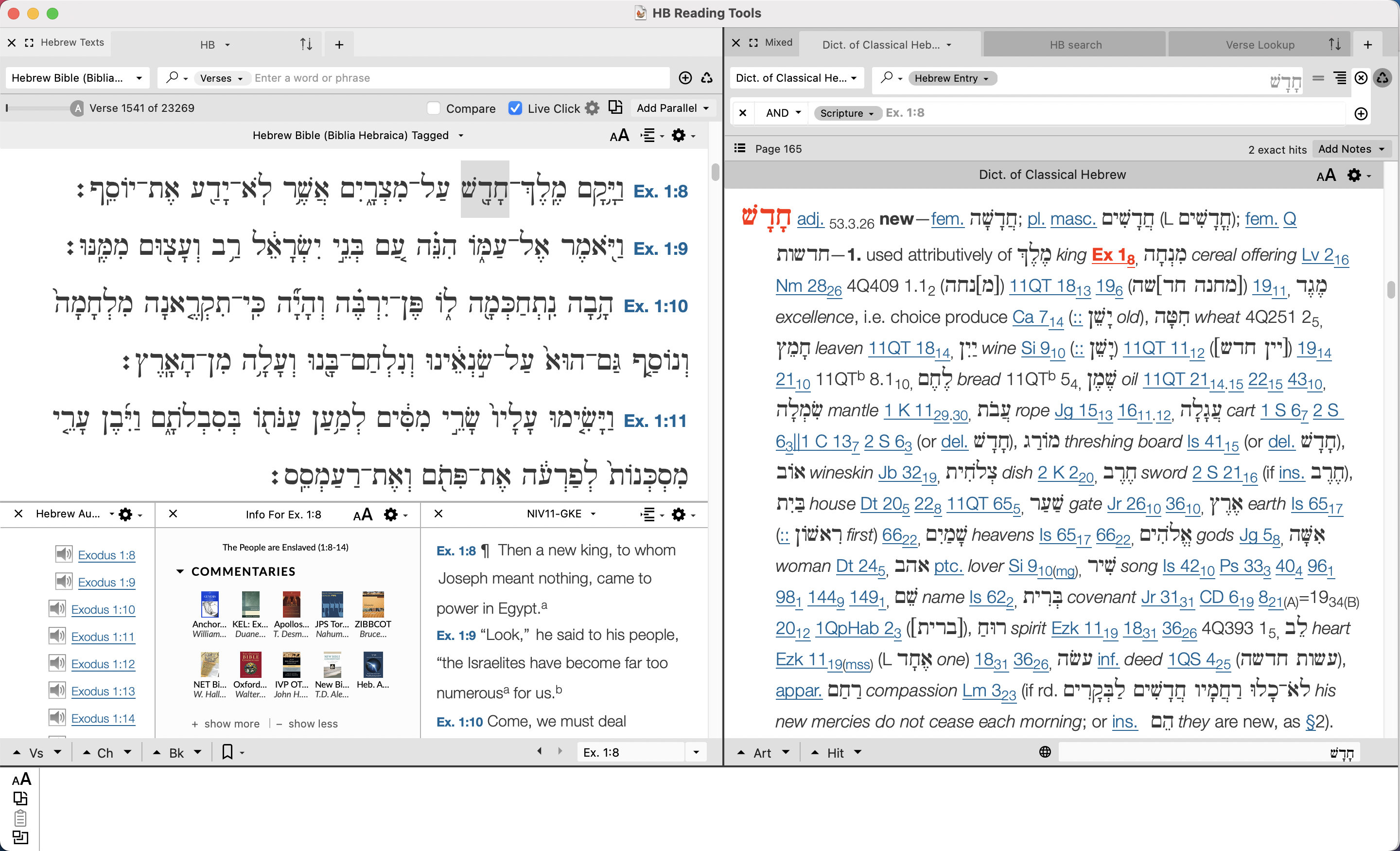 triple-click means highlighted verse references
