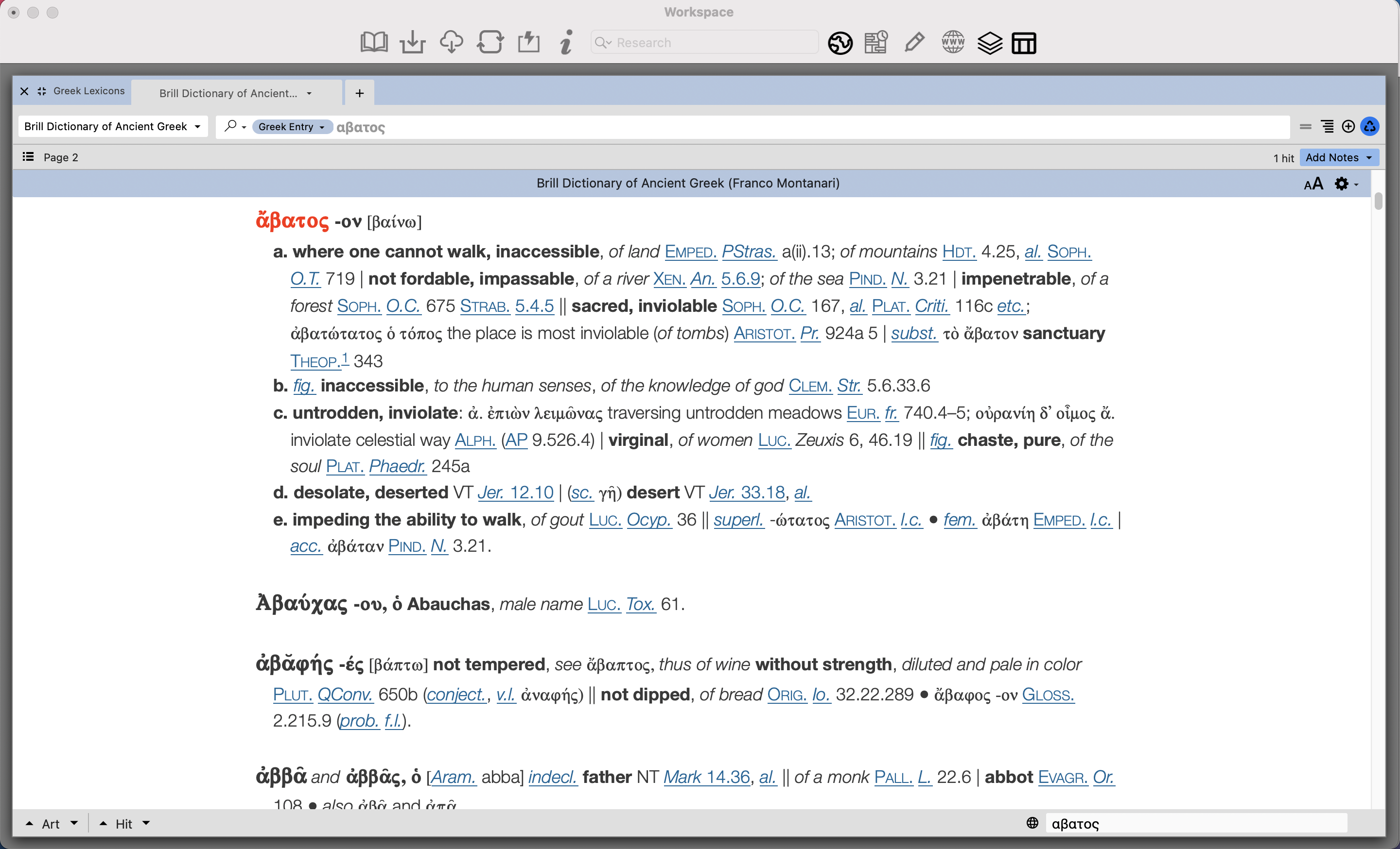 an entry in Accordance