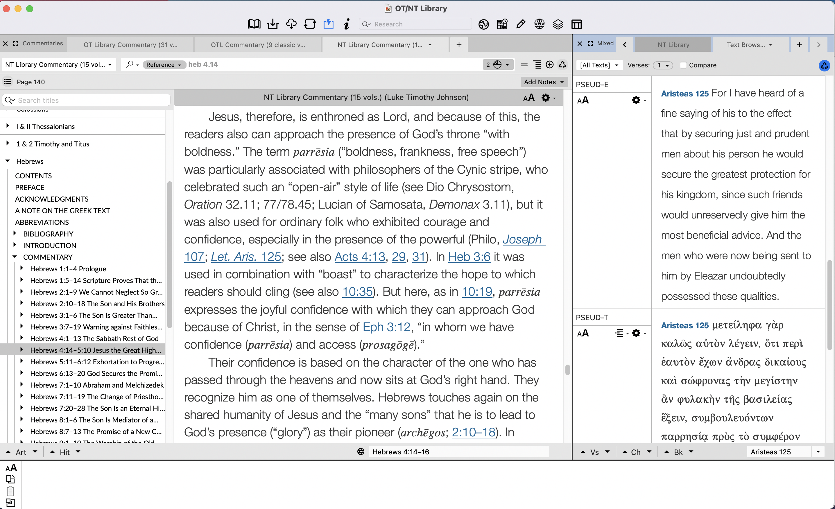 Aristeas in English and Greek