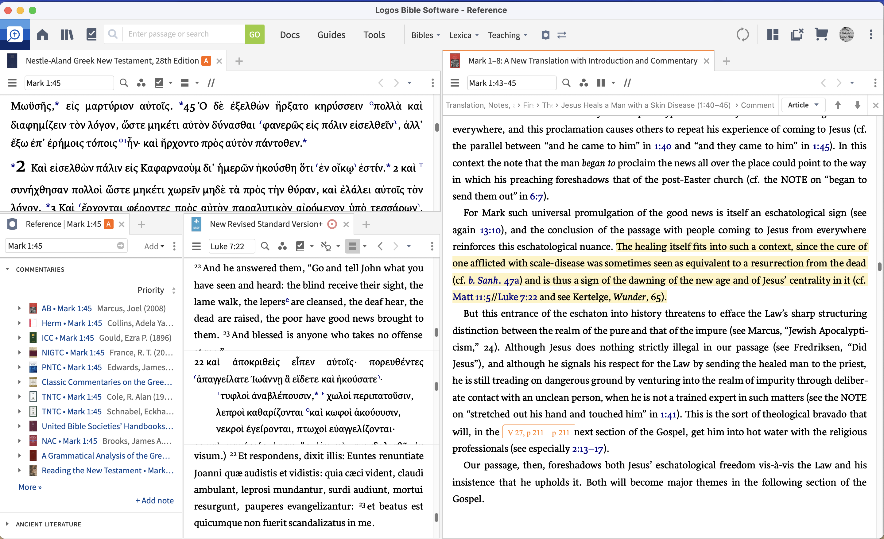 commentary section of the reference guide