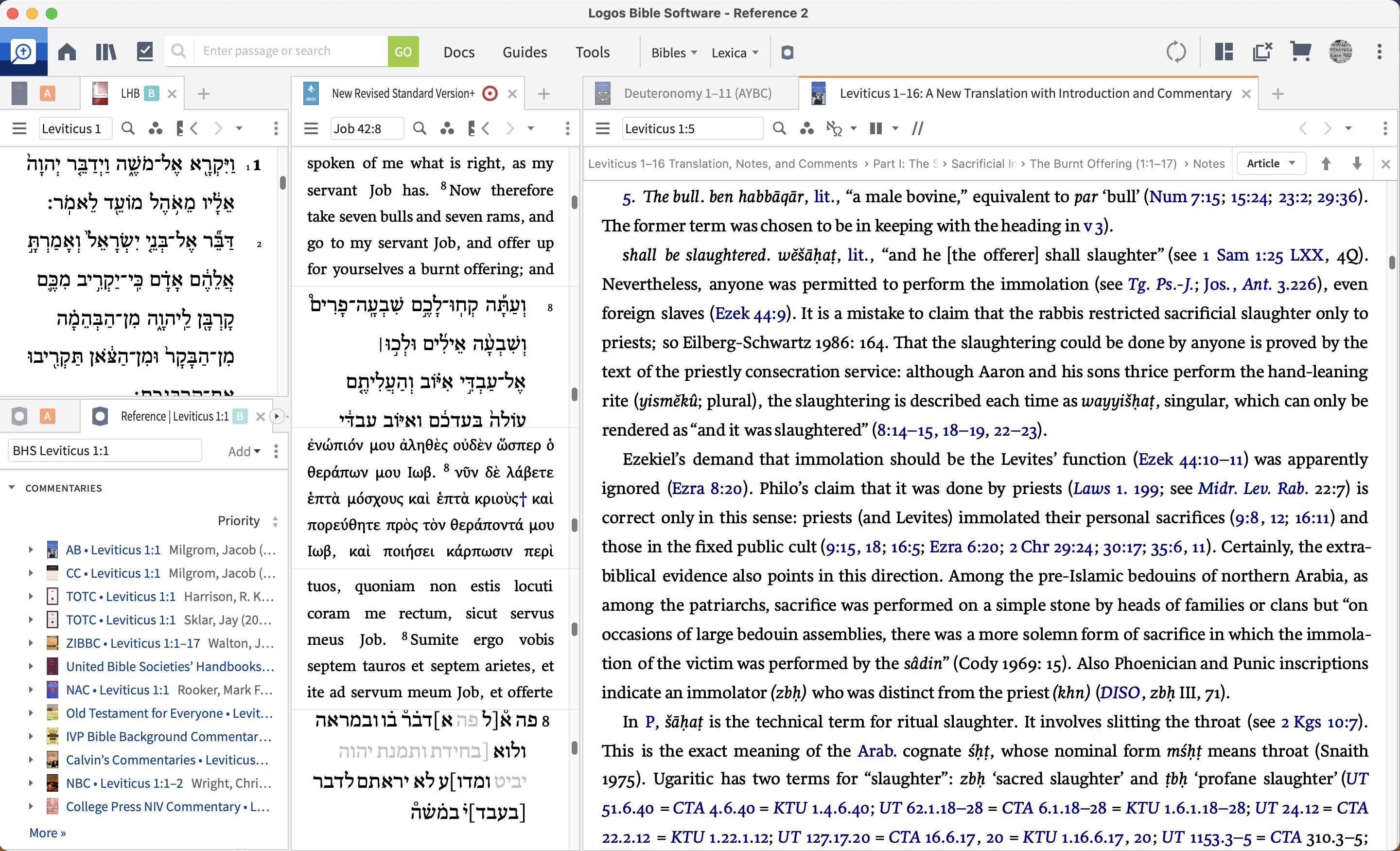 ⌘+= to zoom in on the commentary text for extensive reading