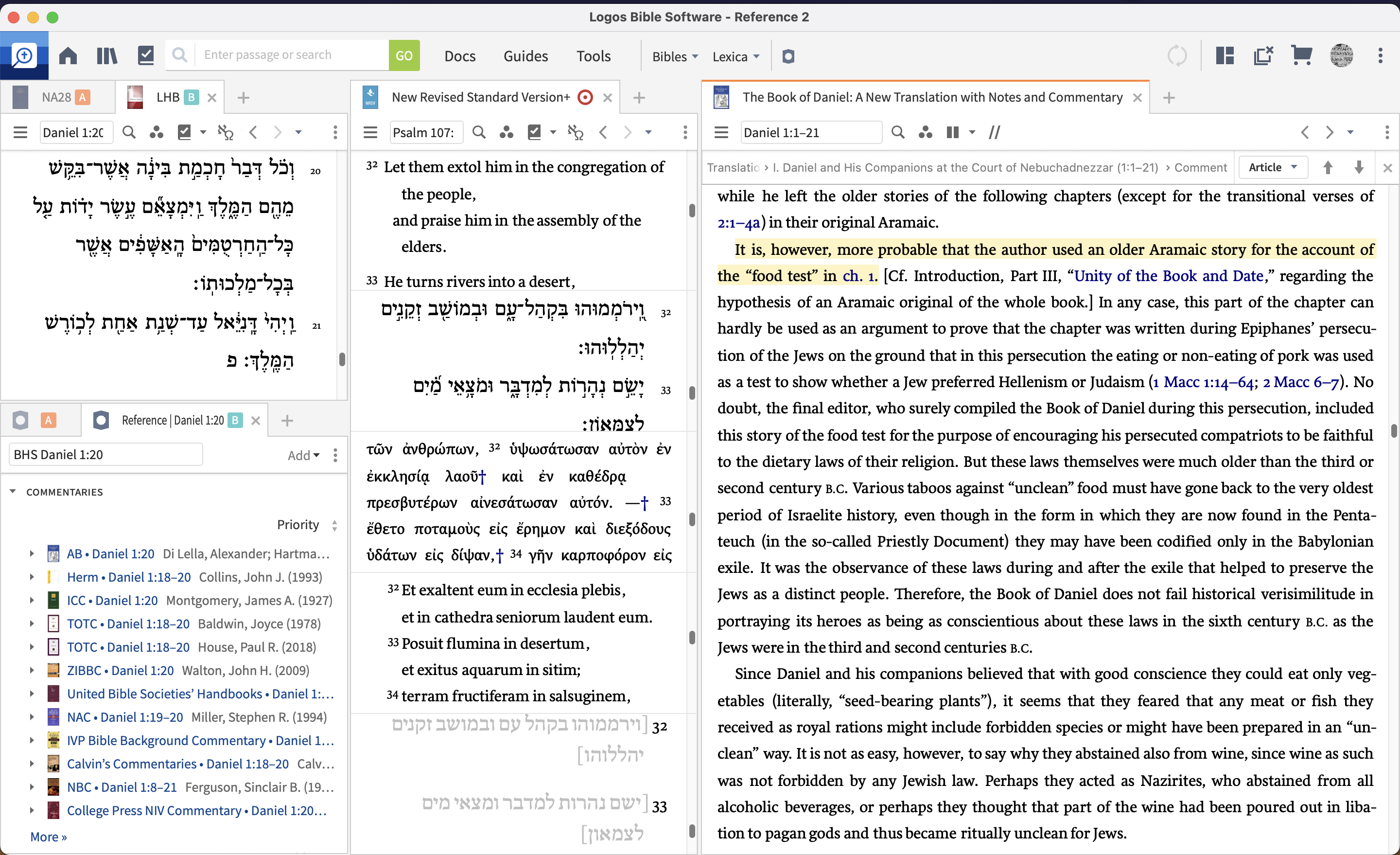 hyperlinks to other portions within the same commentary